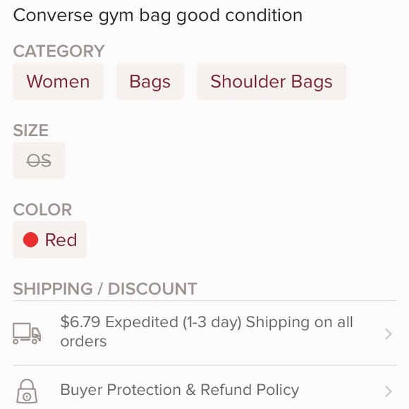 Converse bag red - Picture 1 of 2